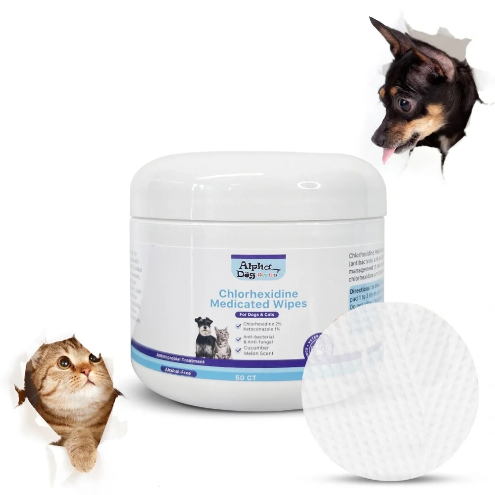 Alpha Dog Series Chlorhexidine Ketoconazole Wipes Anti Itch Hot Spot Relief